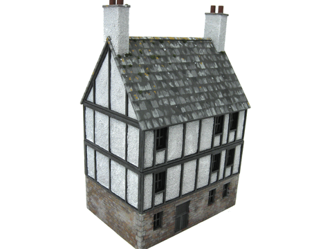 28mm 1:56 "3 Storey House", Part Timbered
