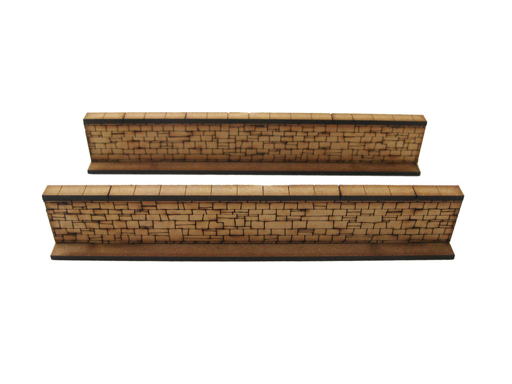 28mm 1:56 Stone Walls (2 x straight pieces )