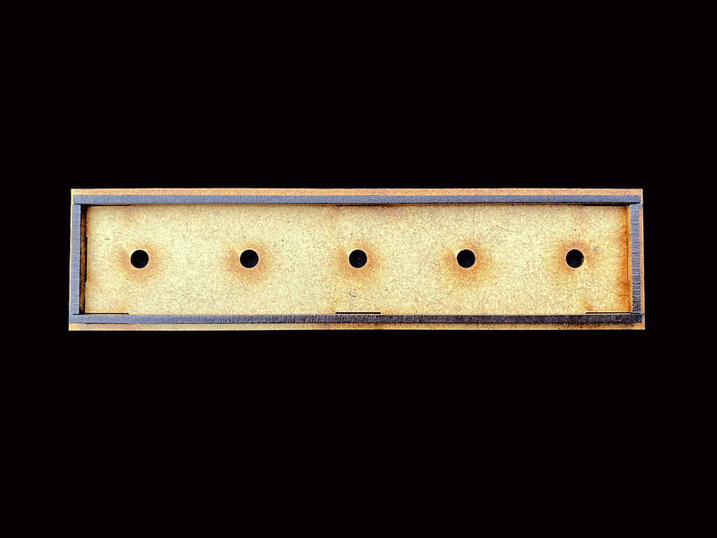 Movement Tray 125mm x 25mm for 5 models on 25mm square bases (magnet holes)