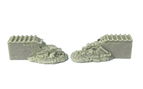 28mm 1:56 "Pantile Damaged Low Wall Ends"
