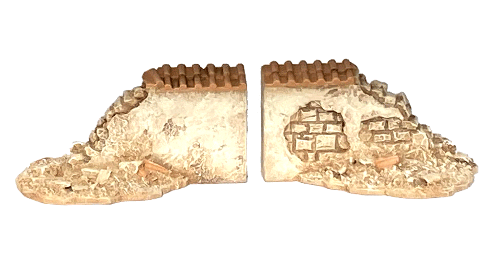 28mm 1:56 "Pantile Damaged High Wall Ends"
