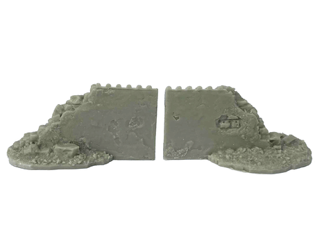 28mm 1:56 "Pantile Damaged High Wall Ends"