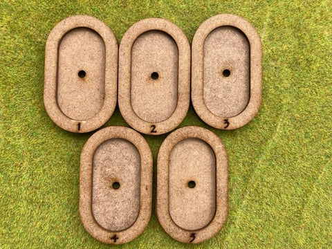 Leader Trays 1-5 for models on HORSE PILL bases (drilled)