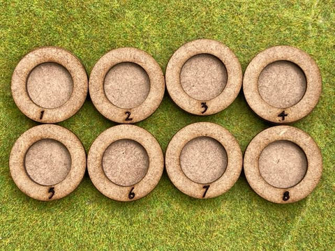 Leader Trays 1-8 for models on 1p size bases