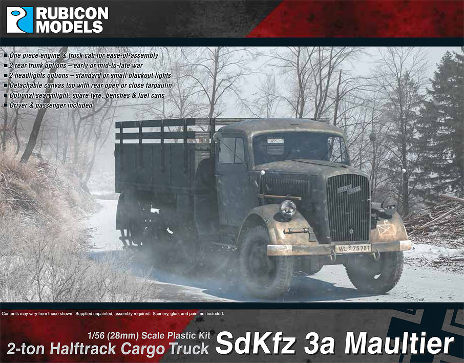 Axis : Rubicon 28mm 1/56 : SdKfz 3a Maultier 2 ton Half Track Cargo Truck (280046)