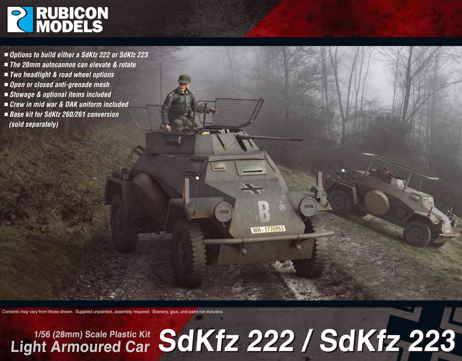 Axis : Rubicon 28mm 1/56 : SdKfz 222/223 Light Armoured Car (280062)