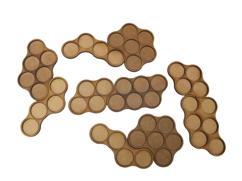 4/8 Man 25mm Skirmish Movement "Twin Trays A" for 25mm bases.