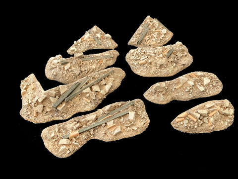 28mm 1:56 Pantile Rubble Piles (set of 8 cast resin pieces)