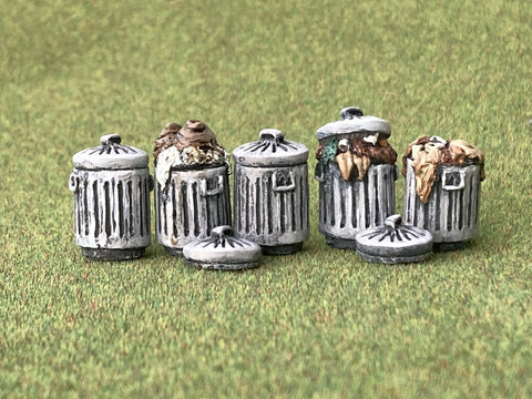28mm 1:56 Resin "Bins / Trash Cans" set of 12 by Debris of War