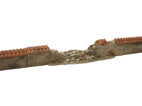 28mm 1:56 "Pantile Breached Low Wall"