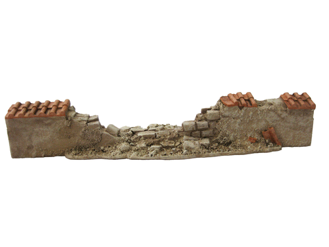 28mm 1:56 "Pantile Breached Low Wall"