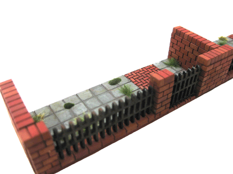 28mm 1:56 "The Terrace" Front Yard (Red brick version)