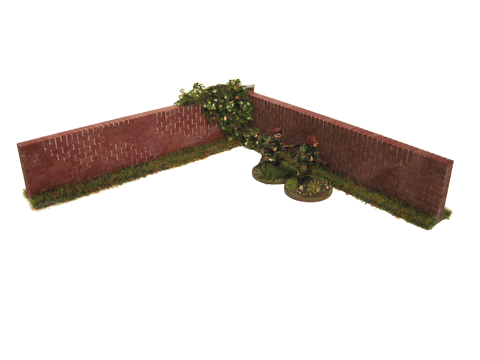 28mm 1:56 Red Brick Walls (corner pieces)