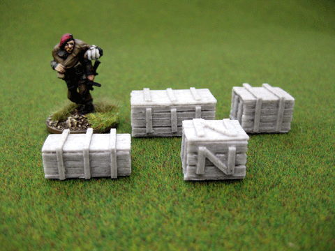 28mm 1:56 Resin "Wooden Crates" set of 12 by Debris of War