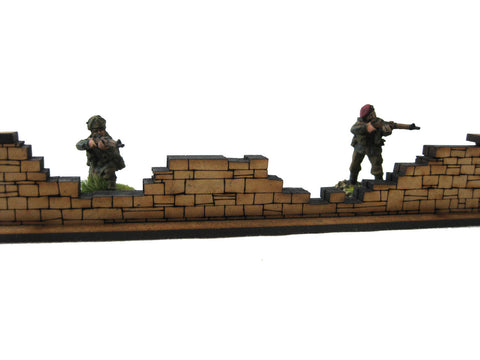 28mm 1:56 Stone Walls (2 x heavily damaged pieces)