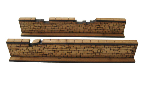 28mm 1:56 Stone Walls (2 x slightly damaged pieces)