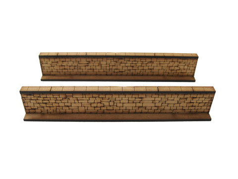 28mm 1:56 Stone Walls (2 x straight pieces )