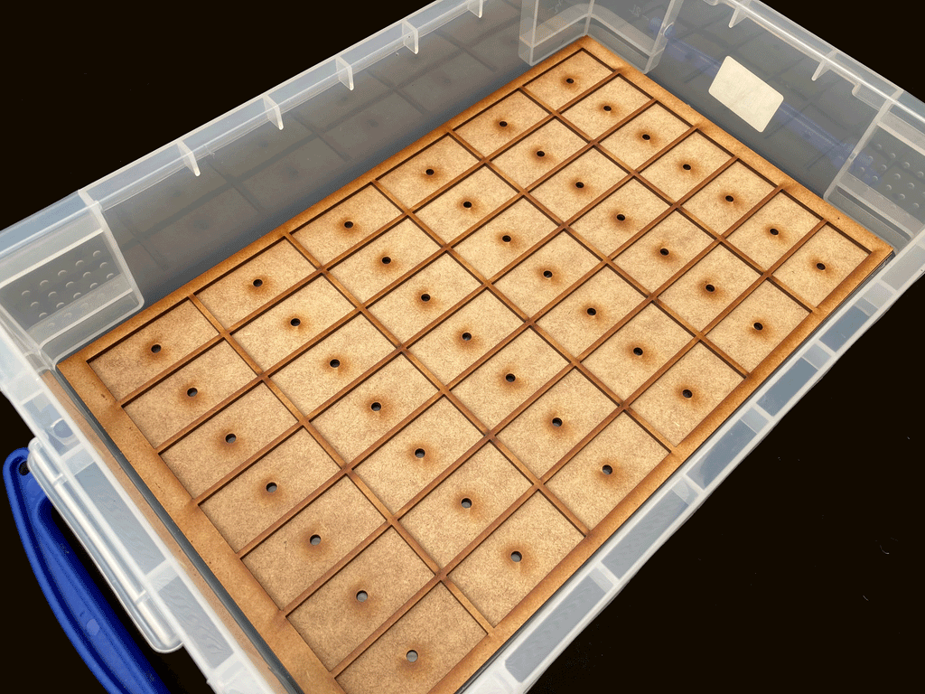 Storage Tray (Box liner tray for 42  models) on 25mm x 50mm rectangular bases.