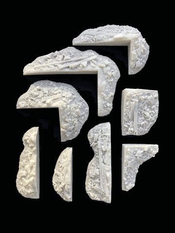 28mm 1:56 Pantile Rubble Piles (set of 8 cast resin pieces)