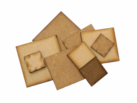 75mm Square Bases 3mm thick:  single piece