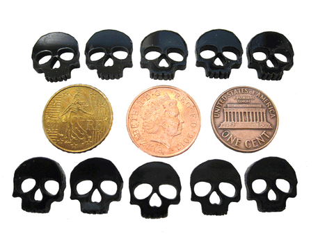 Skull Tokens 3mm Clear Acrylic set of 18