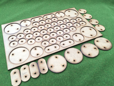 Storage Tray B (for 49 models) on 25mm round bases + support