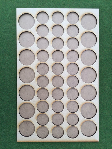 Storage Tray B&B (Box liner tray for 42 models) on 30mm & 40mm round bases (may suit Burrows and Badgers miniatures)