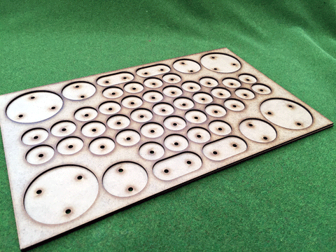 Storage Tray C (for 49 models) on 25mm round bases + support