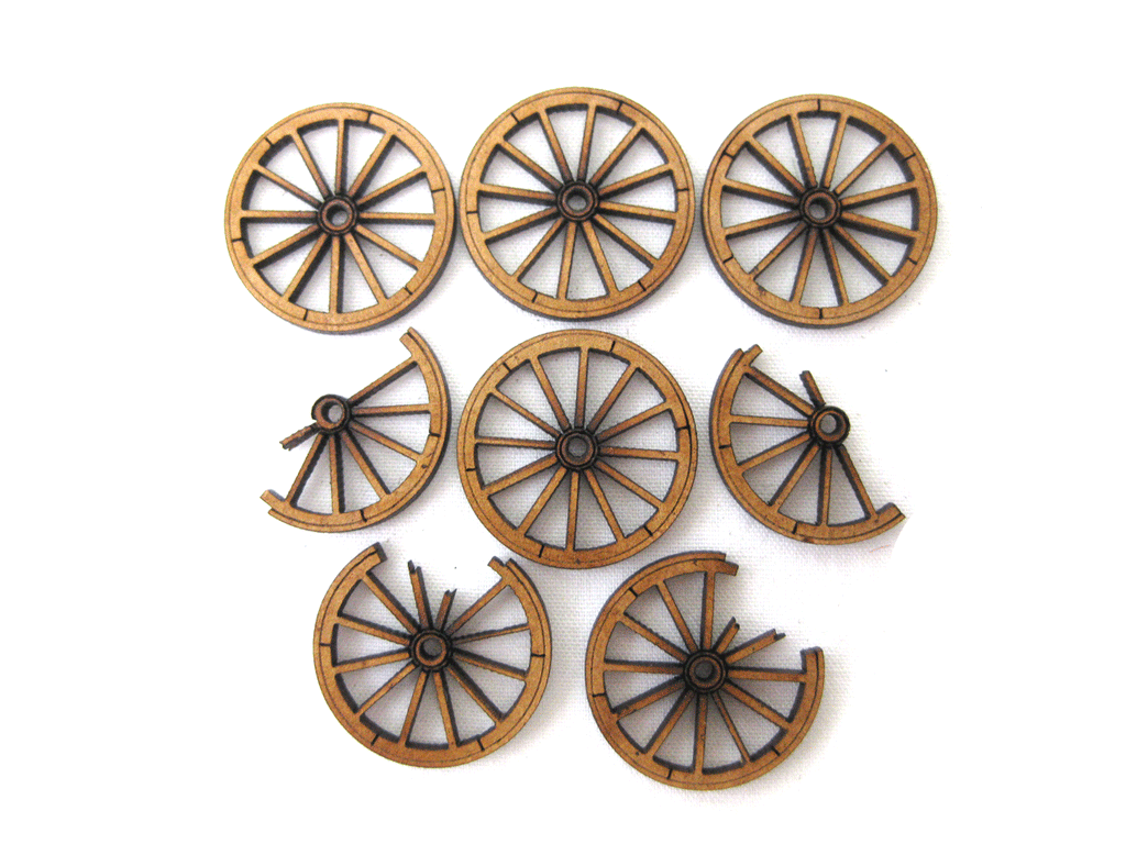 28mm 1:56 "Wagon Wheels" set of 8