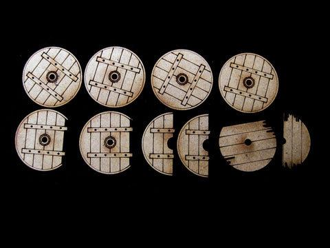 28mm 1:56 "Cart Wheels" set of 10